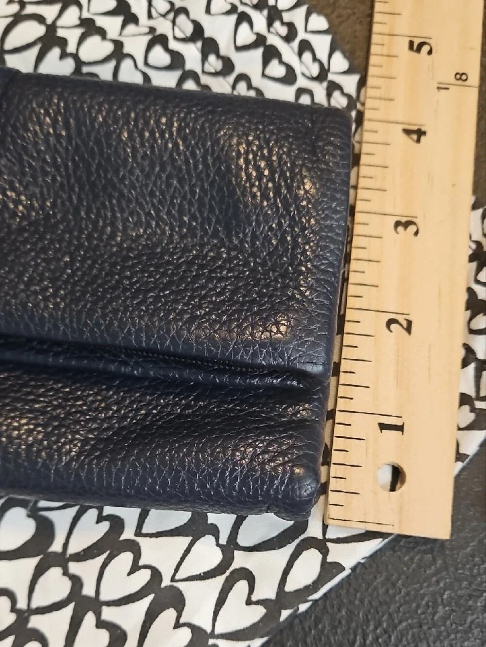 Brighton Navy Blue Leather Studded Tri-Fold Clutch Wallet + Dustbag Nice! ST34